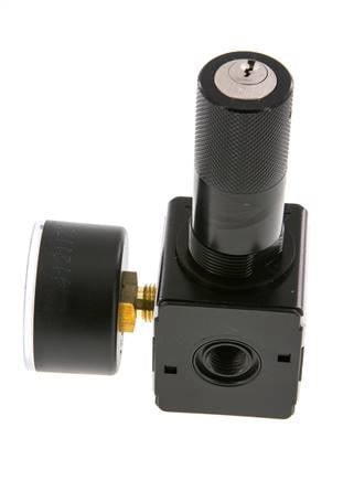 Regulador de presión G1/4'' 2100l/min 0.5-10.0bar/7-145psi Cilindro de fundición de zinc con bloqueo Multifix 1