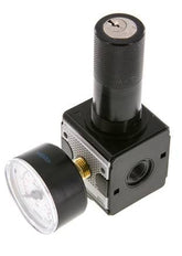 Regulador de presión G1/4'' 2100l/min 0.1-3.0bar/1-44psi Cilindro de fundición de zinc con bloqueo Multifix 1