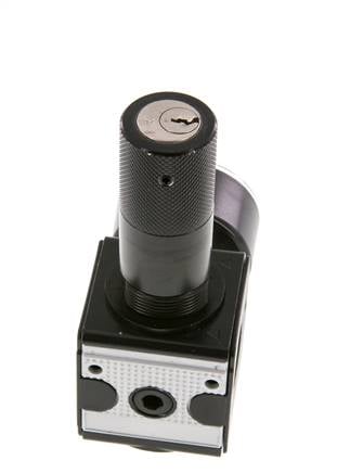 Regulador de presión G1/4'' 2100l/min 0.1-3.0bar/1-44psi Cilindro de fundición de zinc con bloqueo Multifix 1