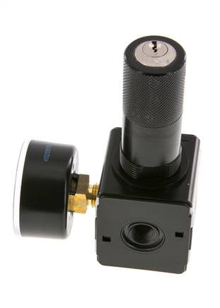 Regulador de presión G1/4'' 2100l/min 0.1-3.0bar/1-44psi Cilindro de fundición de zinc con bloqueo Multifix 1