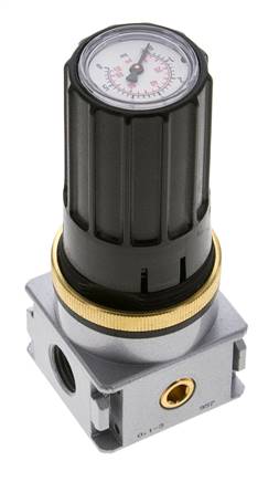 Regulador de presión para ensamblaje de colector G1/4''&1/8'' 1700l/min 0.1-3.0bar/1-44psi de fundición de zinc Multifix 0