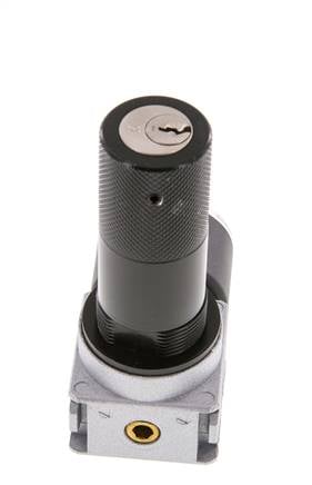 Regulador de presión G1/4'' 1450l/min 0.5-10.0bar/7-145psi de fundición de zinc con manómetro de 40 mm y cierre de cilindro Multifix 0