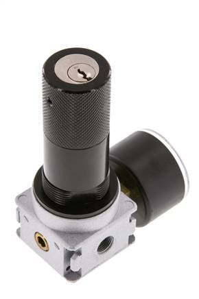 Regulador de presión G1/8'' 1450l/min 0,1-3,0bar/1-44psi Manómetro de 40 mm Bloqueo de cilindro Multifix 0