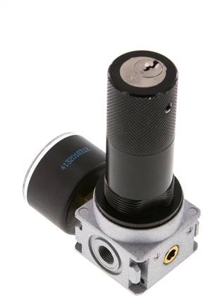 Regulador de presión G1/8'' 1450l/min 0,5-10,0bar/7-145psi Manómetro de 40 mm Cylinder Lock Multifix 0