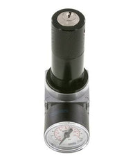 Regulador de presión G1/4'' 1450l/min 0.2-6.0bar/3-87psi de fundición de zinc con manómetro de 40 mm y cierre de cilindro Multifix 0