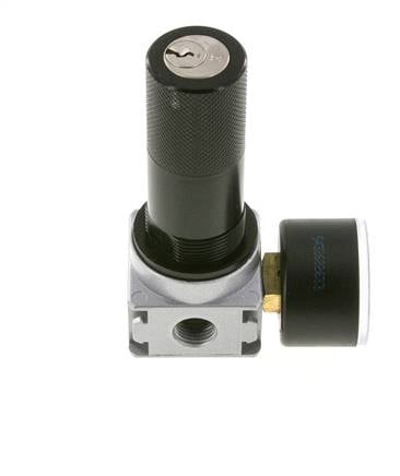 Regulador de presión G1/4'' 1450l/min 0.2-6.0bar/3-87psi de fundición de zinc con manómetro de 40 mm y cierre de cilindro Multifix 0