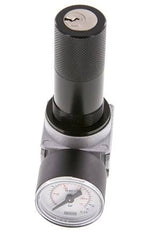 Regulador de presión G1/4'' 1450l/min 0.5-10.0bar/7-145psi de fundición de zinc con manómetro de 40 mm y cierre de cilindro Multifix 0