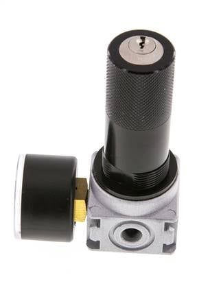 Regulador de presión G1/8'' 1450l/min 0,1-3,0bar/1-44psi Manómetro de 40 mm Bloqueo de cilindro Multifix 0