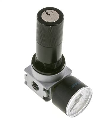 Regulador de presión G1/4'' 1450l/min 0.5-10.0bar/7-145psi Cilindro de fundición de zinc con cerradura E-11 Multifix 0