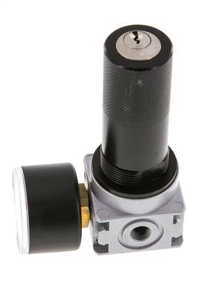 Regulador de presión G1/8'' 1450l/min 0,2-6,0bar/3-87psi Manómetro de 40 mm Cylinder Lock Multifix 0