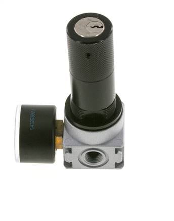 Regulador de presión G1/4'' 1450l/min 0.5-10.0bar/7-145psi Cilindro de fundición de zinc con cerradura E-11 Multifix 0
