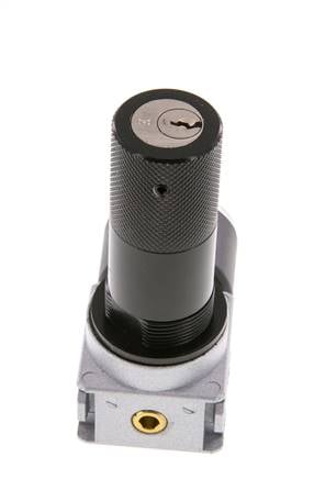 Regulador de presión G1/4'' 1450l/min 0.1-3.0bar/1-44psi de fundición de zinc con manómetro de 40 mm y cierre de cilindro Multifix 0