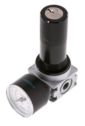 Regulador de presión G1/8'' 1450l/min 0,5-10,0bar/7-145psi Manómetro de 40 mm Cylinder Lock Multifix 0