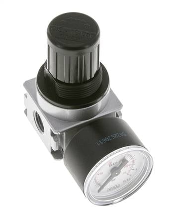 Regulador de presión para ensamblaje de colector G1/4'' 1450l/min 0.5-10.0bar/7-145psi de fundición de zinc con manómetro de 40 mm Multifix 0