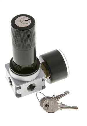 Regulador de presión para ensamblaje de colector G1/4'' 1450l/min 0.1-3.0bar/1-44psi Fundición de zinc 40 mm Manómetro Multifix 1