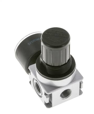 Regulador de presión para ensamblaje de colector G1/4'' 1450l/min 0.5-10.0bar/7-145psi de fundición de zinc con manómetro de 40 mm Multifix 0