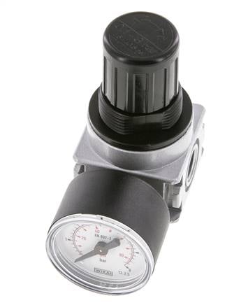 Regulador de presión para ensamblaje de colector G1/4'' 1450l/min 0.1-3.0bar/1-44psi Fundición de zinc 40 mm Manómetro Multifix 0