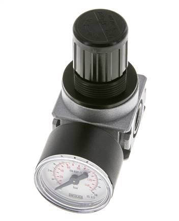 Regulador de presión para ensamblaje de colector G1/4'' 1450l/min 0.2-6.0bar/3-87psi Fundición de zinc 40 mm Manómetro Multifix 0