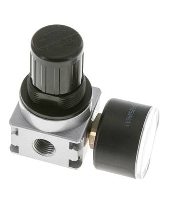 Regulador de presión para ensamblaje de colector G1/4'' 1450l/min 0.5-10.0bar/7-145psi de fundición de zinc con manómetro de 40 mm Multifix 0