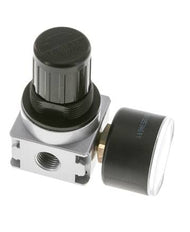 Regulador de presión para ensamblaje de colector G1/4'' 1450l/min 0.5-10.0bar/7-145psi de fundición de zinc con manómetro de 40 mm Multifix 0