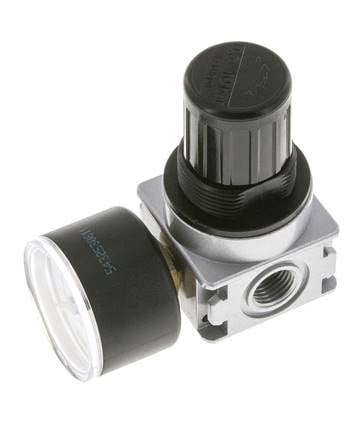 Regulador de presión para ensamblaje de colector G1/4'' 1450l/min 0.5-10.0bar/7-145psi de fundición de zinc con manómetro de 40 mm Multifix 0