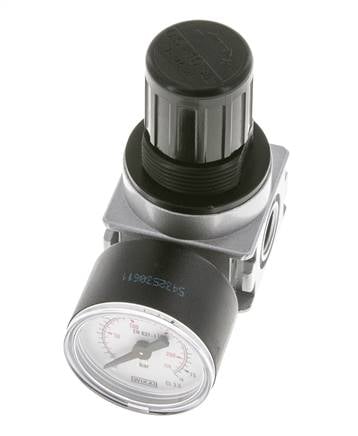 Regulador de presión para ensamblaje de colector G1/4'' 1450l/min 0.5-10.0bar/7-145psi de fundición de zinc con manómetro de 40 mm Multifix 0
