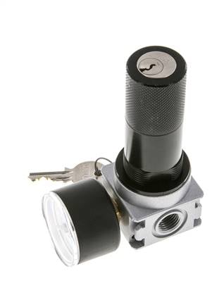 Regulador de presión para ensamblaje de colector G1/4'' 1450l/min 0.1-3.0bar/1-44psi Fundición de zinc 40 mm Manómetro Multifix 1