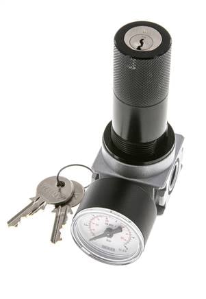 Regulador de presión para ensamblaje de colector G1/4'' 1450l/min 0.1-3.0bar/1-44psi Fundición de zinc 40 mm Manómetro Multifix 1