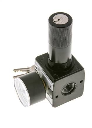 Regulador de presión para ensamblaje de colector G1/4'' 2250l/min 0.1-3.0bar/1-44psi Fundición de zinc 40 mm Manómetro Multifix 1