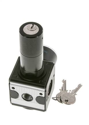Regulador de presión para ensamblaje de colector G1/4'' 2250l/min 0.5-10.0bar/7-145psi Fundición de zinc 40 mm Manómetro Multifix 1