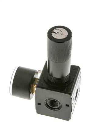 Regulador de presión para ensamblaje de colector G1/4'' 2250l/min 0.2-6.0bar/3-87psi Fundición de zinc 40 mm Manómetro Multifix 1