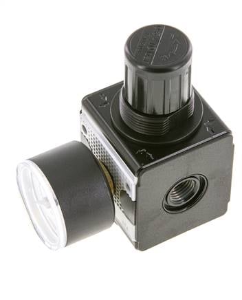 Regulador de presión para ensamblaje de colector G1/4'' 2250l/min 0.5-10.0bar/7-145psi Fundición de zinc Manómetro de 40 mm Multifix 1