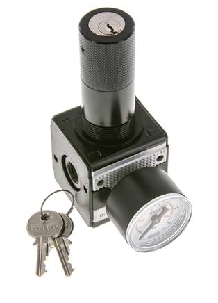 Regulador de presión para ensamblaje de colector G1/4'' 2250l/min 0.1-3.0bar/1-44psi Fundición de zinc 40 mm Manómetro Multifix 1