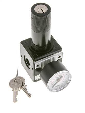 Regulador de presión para ensamblaje de colector G1/4'' 2250l/min 0.5-16.0bar/7-232psi Fundición de zinc 40 mm Manómetro Multifix 1