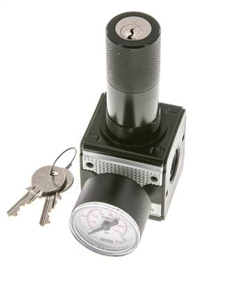 Regulador de presión para ensamblaje de colector G1/4'' 2250l/min 0.5-16.0bar/7-232psi Fundición de zinc 40 mm Manómetro Multifix 1