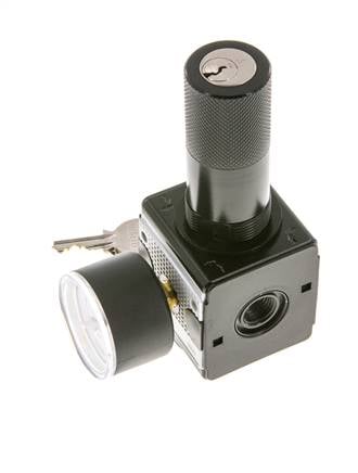 Regulador de presión para ensamblaje de colector G1/4'' 2250l/min 0.5-16.0bar/7-232psi Fundición de zinc 40 mm Manómetro Multifix 1