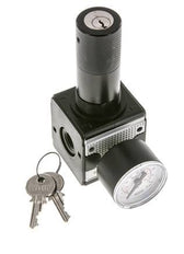 Regulador de presión para ensamblaje de colector G1/4'' 2250l/min 0.2-6.0bar/3-87psi Fundición de zinc 40 mm Manómetro Multifix 1