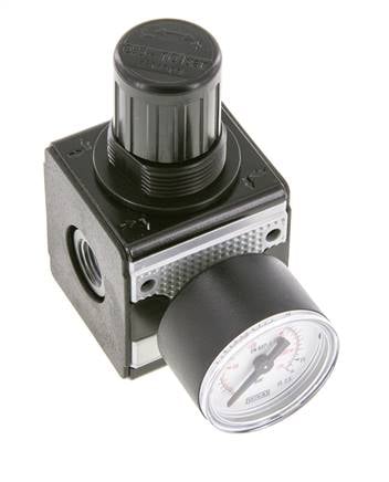 Regulador de presión para ensamblaje de colector G1/4'' 2250l/min 0.5-10.0bar/7-145psi Fundición de zinc Manómetro de 40 mm Multifix 1