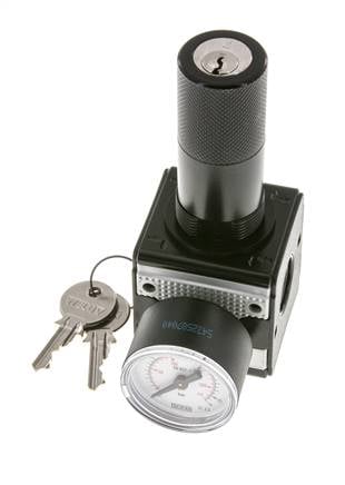 Regulador de presión para ensamblaje de colector G1/4'' 2250l/min 0.5-10.0bar/7-145psi Fundición de zinc 40 mm Manómetro Multifix 1
