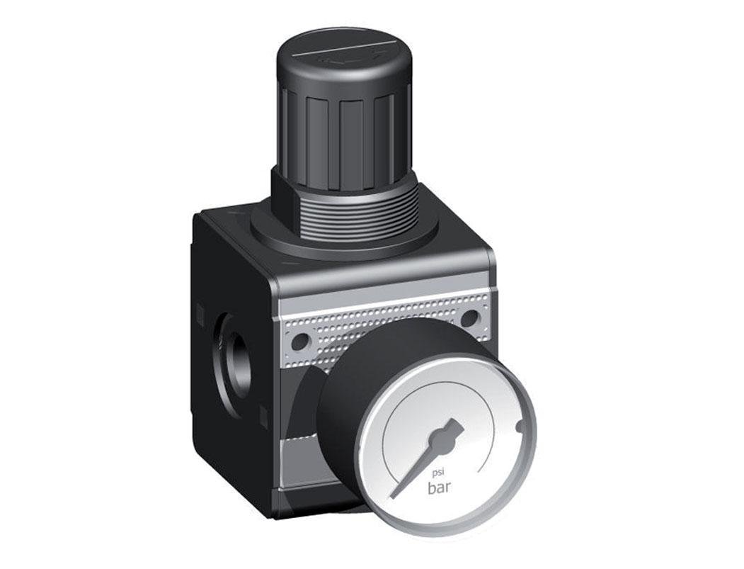 Regulador de presión para ensamblaje de colector G1/4'' 2250l/min 0.2-6.0bar/3-87psi Fundición de zinc 40 mm Manómetro Multifix 1