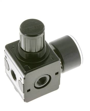 Regulador de presión para ensamblaje de colector G1/4'' 2250l/min 0.5-16.0bar/7-232psi de fundición de zinc Manómetro de 40 mm Multifix 1