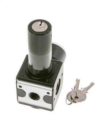Regulador de presión para ensamblaje de colector G1/4'' 2250l/min 0.5-16.0bar/7-232psi Fundición de zinc 40 mm Manómetro Multifix 1