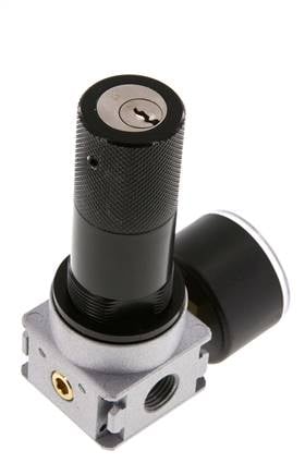 Regulador de presión G1/4'' 600l/min 0,1-3,0bar/1-44psi Manómetro de 40 mm Bloqueo de cilindro Multifix 0