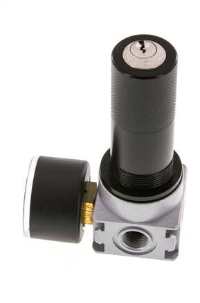 Regulador de presión G1/4'' 600l/min 0,2-6,0bar/3-87psi Manómetro de 40 mm Cylinder Lock Multifix 0