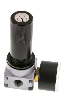 Regulador de presión G1/4'' 600l/min 0,2-6,0bar/3-87psi Manómetro de 40 mm Cylinder Lock Multifix 0