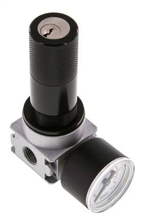 Regulador de presión G1/4'' 600l/min 0,1-3,0bar/1-44psi Manómetro de 40 mm Bloqueo de cilindro Multifix 0