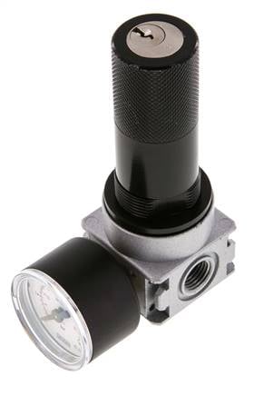 Regulador de presión G1/4'' 600l/min 0,1-3,0bar/1-44psi Manómetro de 40 mm Bloqueo de cilindro Multifix 0