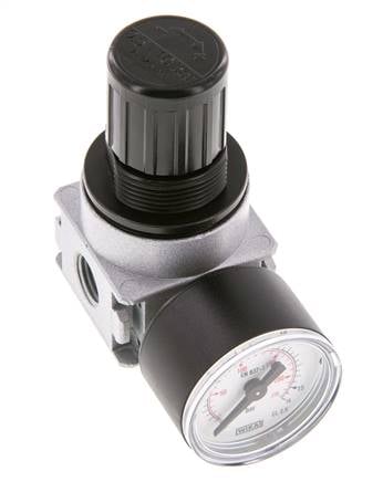 Regulador de presión G1/4'' 600l/min 0,5-10,0bar/7-145psi Manómetro de 40 mm Multifix 0