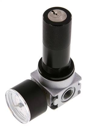 Regulador de presión G1/4'' 600l/min 0,5-10,0bar/7-145psi Manómetro de 40 mm Cylinder Lock Multifix 0