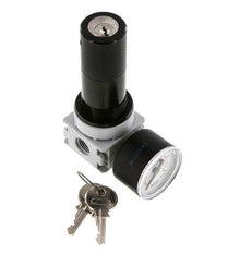 Regulador de presión G1/4'' 700l/min 0,2-6,0bar/3-87psi Manómetro de 40 mm Cylinder Lock Multifix 0